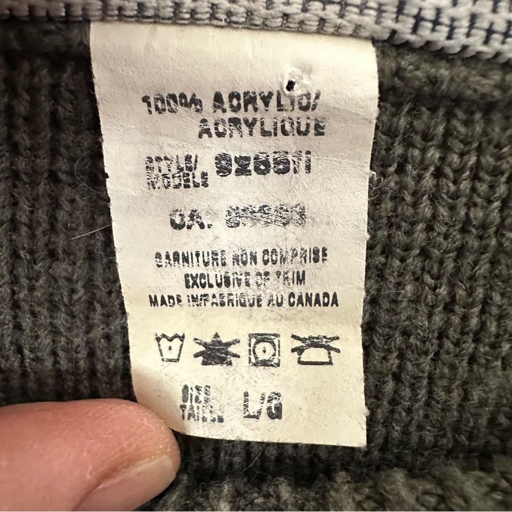 Porto Bello Mens Large Knit Academia Sweater Gray Geometric 90s Y2K Classic - Picture 4 of 5